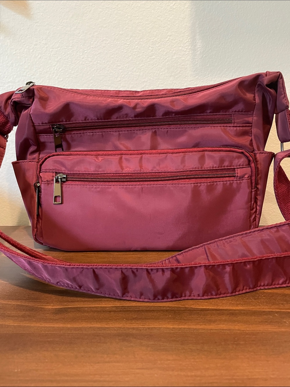 Everyday Nylon Crossbody Bag in Plum